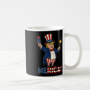 Caneca De Café Donald Trump Merica 4 De Julho Fireworks Patrioti