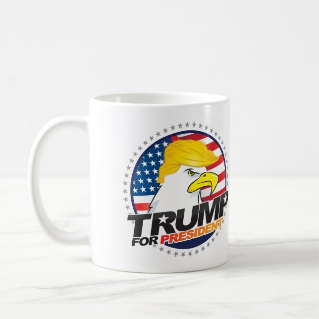 Caneca De Café Donald Trump Para O Presidente Eagle Hair Mug (Esquerda)