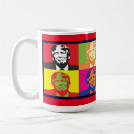 Caneca De Café Donald Trump Pop Art Clássico Tampão Branco