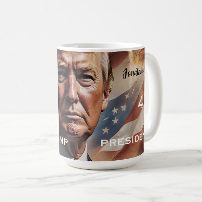 Caneca De Café Donald Trump - Retrato do Presidente (Frente Esquerda)