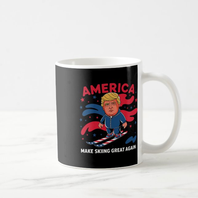 Caneca De Café Donald Trump Skiing America - Faça o Excelente de  (Direita)
