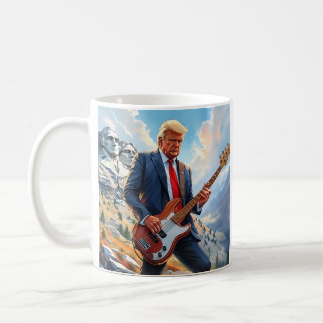 Caneca De Café Donald Trump Tocando Rushmore Elétrico (Esquerda)