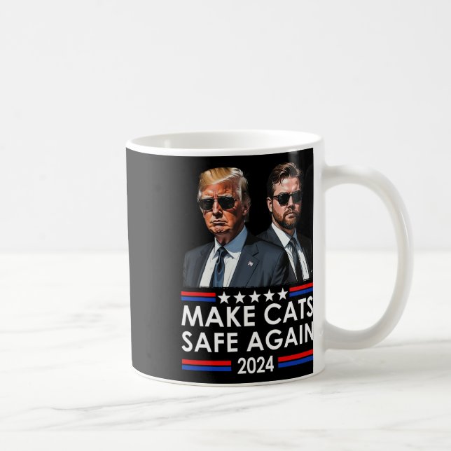 Caneca De Café Donald Trump Torna Os Gatos Seguros Novamente 2024 (Direita)