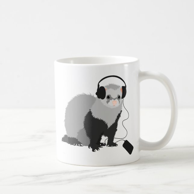 Caneca De Café Doninha engraçada do melómano (Direita)