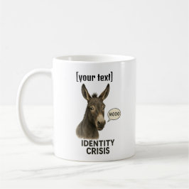 Caneca De Café Donkey Confuso de Texto Personalizado