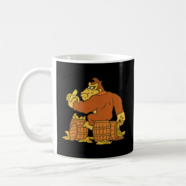 Caneca De Café Donkey Kong Comendo Bananas No Barrel (Esquerda)