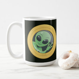 Caneca De Café Dono de Barco Janela de Portinhola Alien Acenando