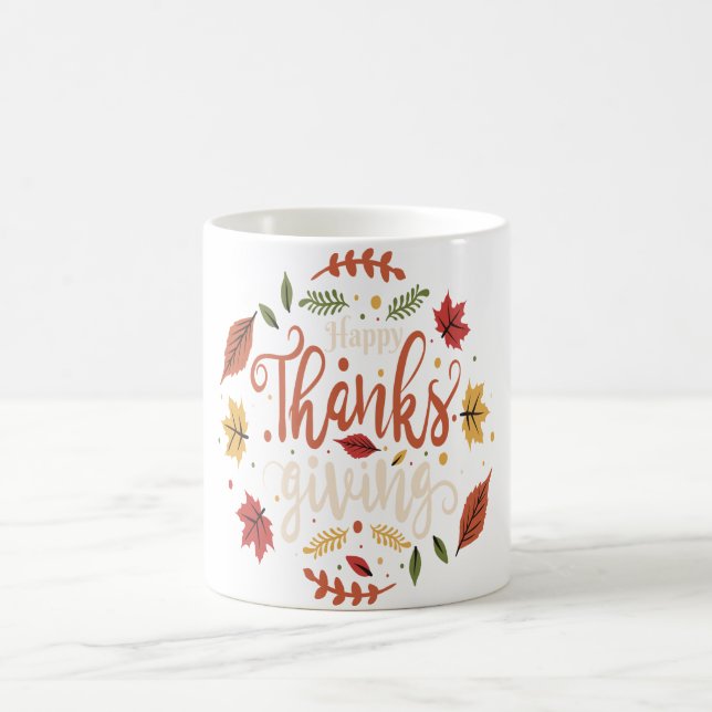 Caneca De Café Dons de Feriados da Família de Festas de Ação de G (Centro)