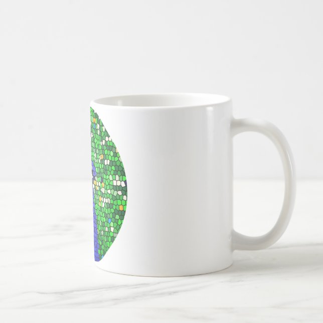 Caneca De Café Dons impressionantes de mosaico Peacock personaliz (Direita)