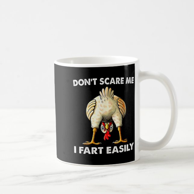 Caneca De Café Don't E Me I Fart Easily Funny Sarcasm Humor Chick (Direita)