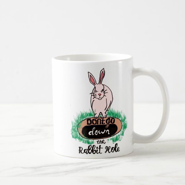 Caneca De Café Dont Go Down The Rabbit Hole Womens Red  (Direita)