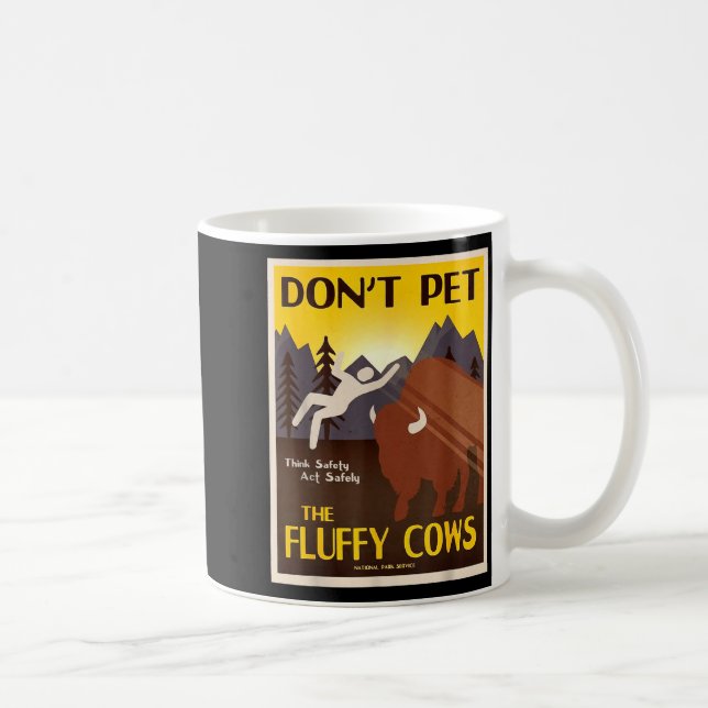 Caneca De Café Don't Pet The Fluffy Cows  (Direita)