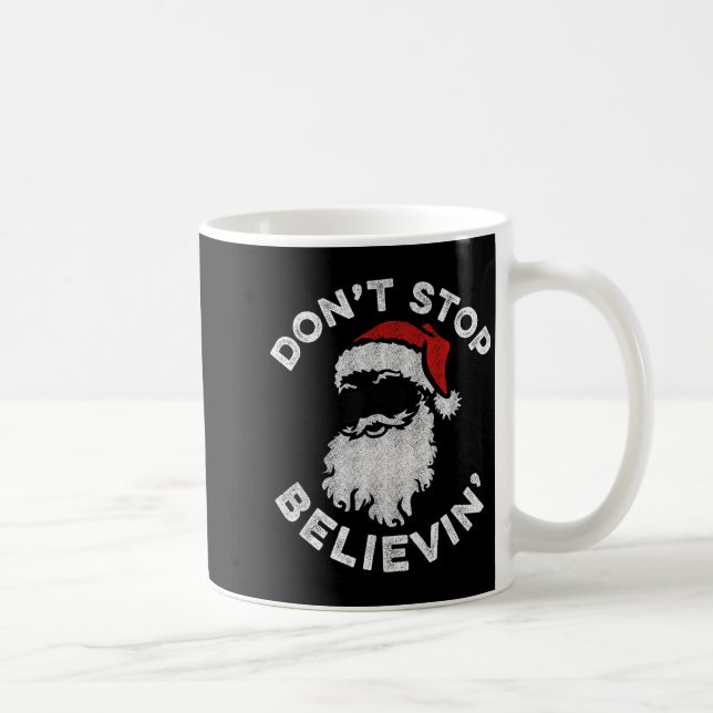 Caneca De Café Don't Stop Believin' Cool Shades Santa  (Direita)