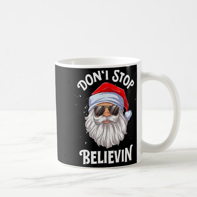 Caneca De Café Dont Stop Believin Santa Christmas Boys Kids  (Direita)