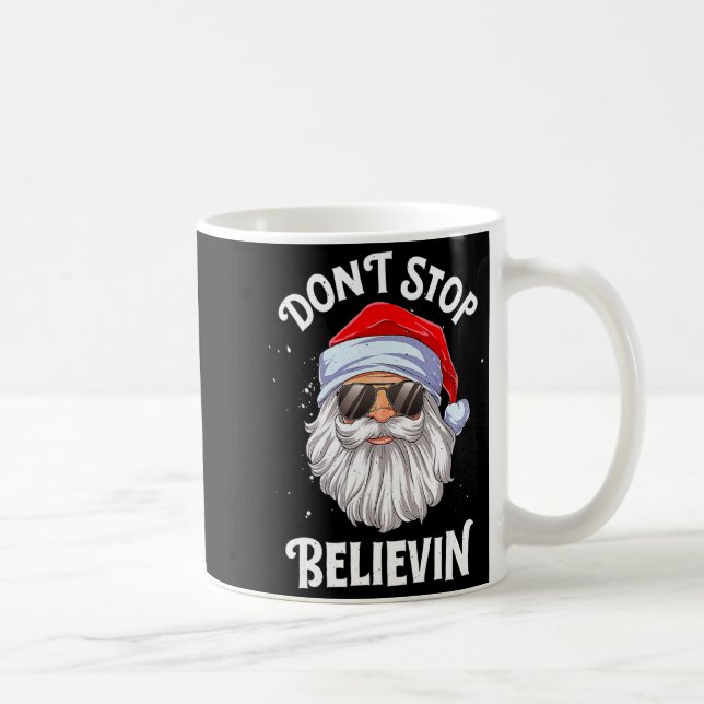 Caneca De Café Dont Stop Believin Santa Christmas Boys Kids _1  (Direita)