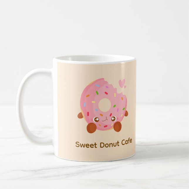 Caneca De Café Donut Alegre Com Confeitos (Esquerda)