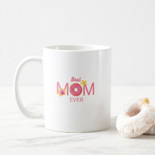 Caneca De Café Donut Floral Melhor Mãe de Todos os Tempos