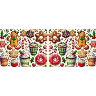 Caneca De Café Donuts de Natal Cor-de-Rosa e Biscoitos de Gengibr
