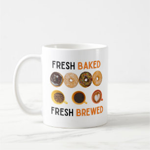 Caneca De Café Donuts e Café Frescos Recém-preparados