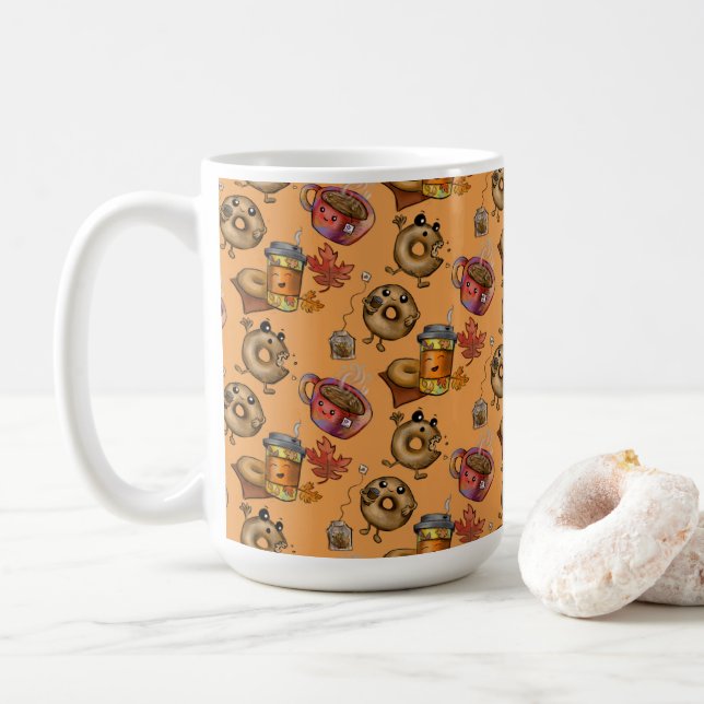 Caneca De Café Donuts e Chá Adoráveis (Com Donut)