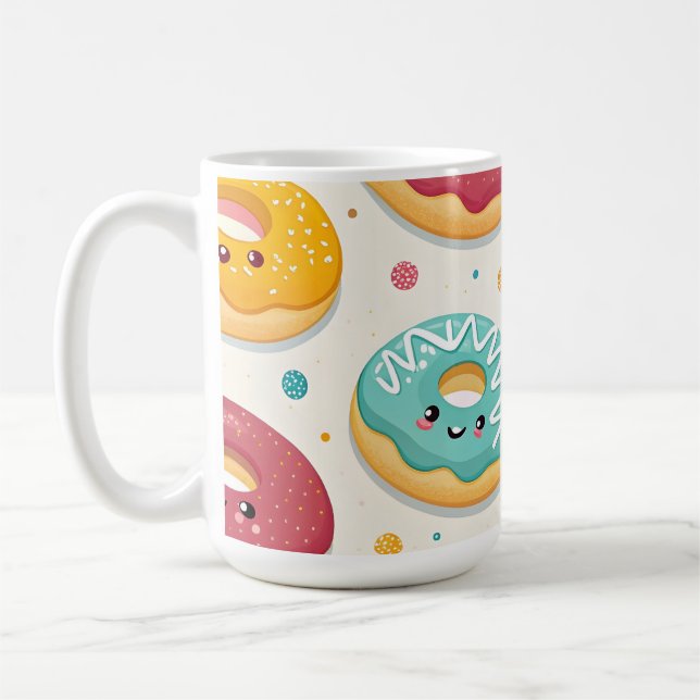Caneca De Café Donuts Pattern (Esquerda)