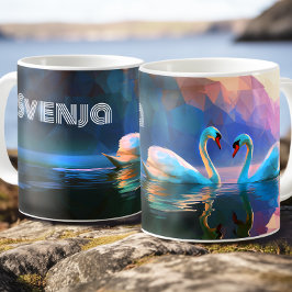 Caneca De Café Donzela Cisne Escandinava - Símbolo do Cisne Nórdi
