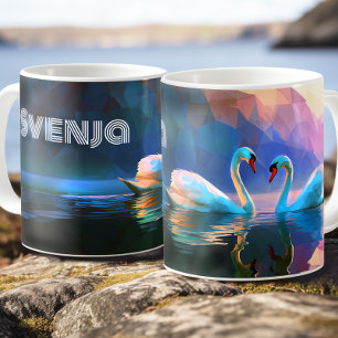 Caneca De Café Donzela Cisne Escandinava - Símbolo do Cisne Nórdi
