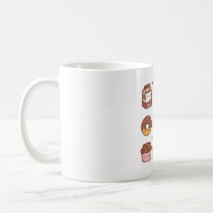 Caneca De Café Doodais de Comidas de Chocolate Cortado