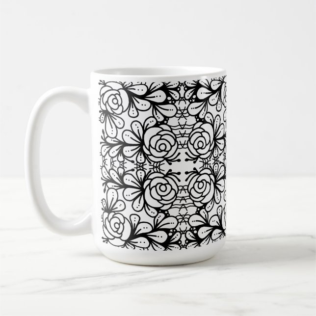 Caneca De Café Doodleroses (Esquerda)