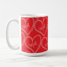 Doodles Black Hearts Dia dos Namorados Rosa