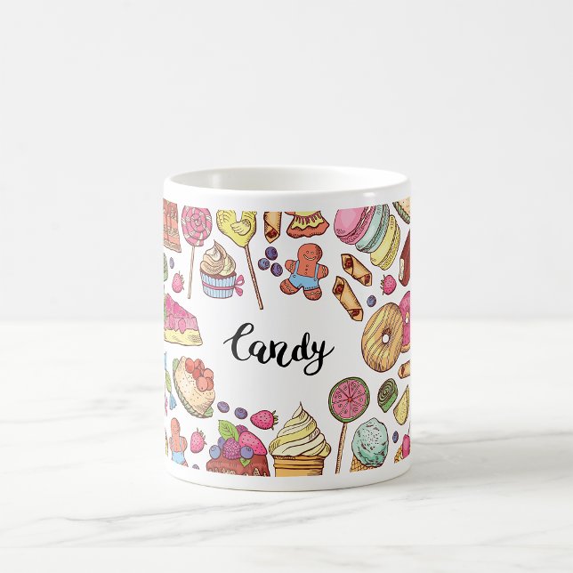Caneca De Café Doodles Doce Doce Doce Doce Doce Padrão (Criador carregado)