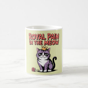 Caneca De Café Dor Real na Almoça - Arte Quadrada do Rei Gato