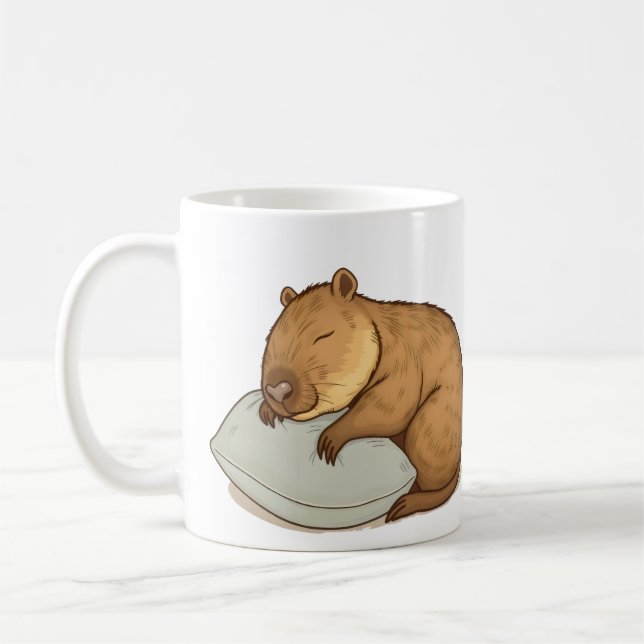 Caneca De Café dormindo Capybara Sleepybara (Esquerda)