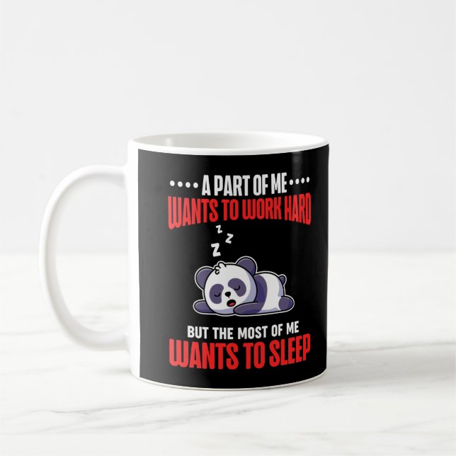 Caneca De Café Dormindo Panda Engraçado Trabalhador Cansado (Esquerda)