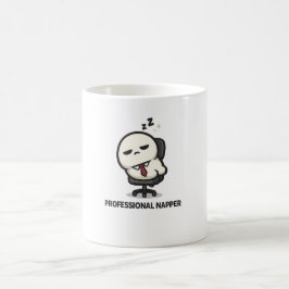 Caneca De Café Dorminhoco Profissional - Personagem Cansado Fofo 