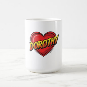 Caneca De Café Dorothy Comic Pop Art Coração Nome