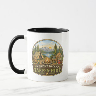 Caneca de Café dos Acampantes "Acampamento Dê uma