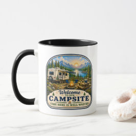Caneca de Café dos Acampantes "Bem-vindo ao nosso
