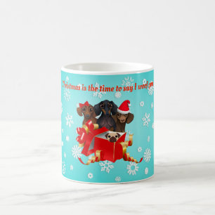 Caneca de café dos Dachshunds do Natal