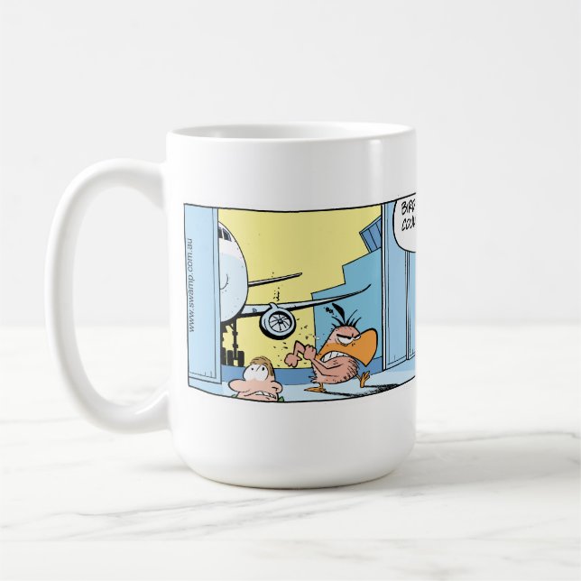 Caneca de café dos desenhos animados da aviação da (Esquerda)