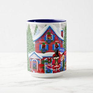 Caneca de Café dos Elfos Anões do Papai Noel