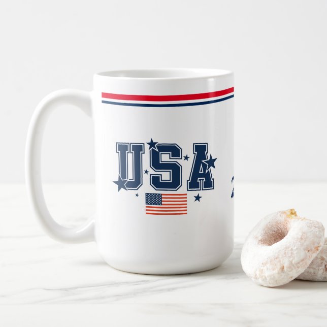 Caneca de Café dos EUA (Com Donut)