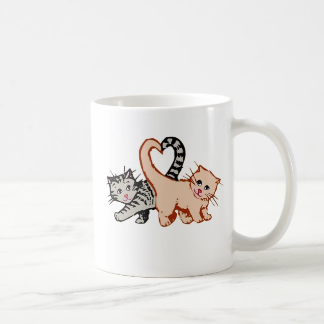 Caneca de café dos gatinhos do amor (Direita)