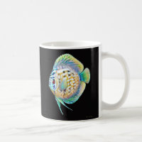 Caneca de café dos peixes do aquário do disco