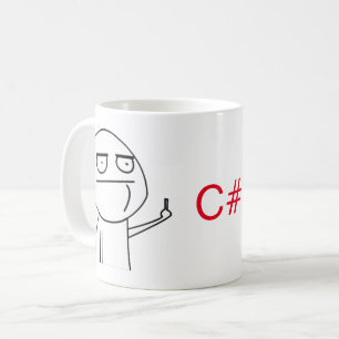 Caneca de café dos programadores de C# do dedo