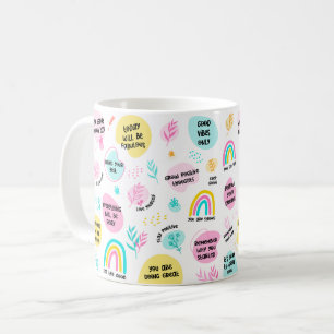 Caneca De Café Dose Diária de Positividade - Aspas Coloridas