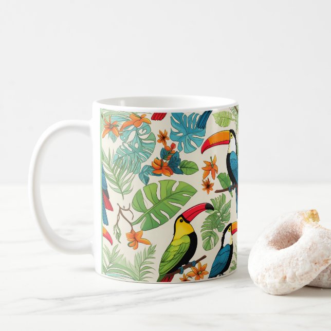 Caneca De Café Dossel de Tucano Tropical (Com Donut)