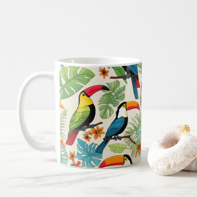 Caneca De Café Dossel do Tucano Tropical (Com Donut)