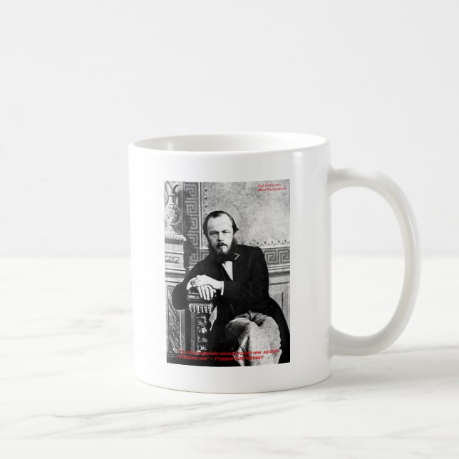 Caneca De Café Dostoevsky "Deus Pretendeu" Citação de Amor Presen (Direita)