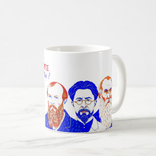 Caneca De Café Dostoevsky + Tolstoy + Chekhov - Literatura Russa